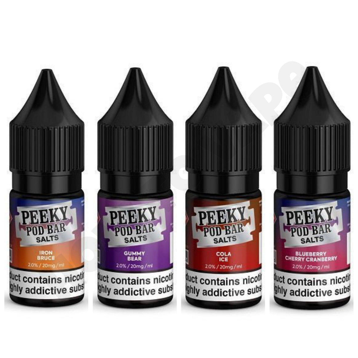 Box Of 10 Peeky Pod Bar Salts 10ml E-Liquid