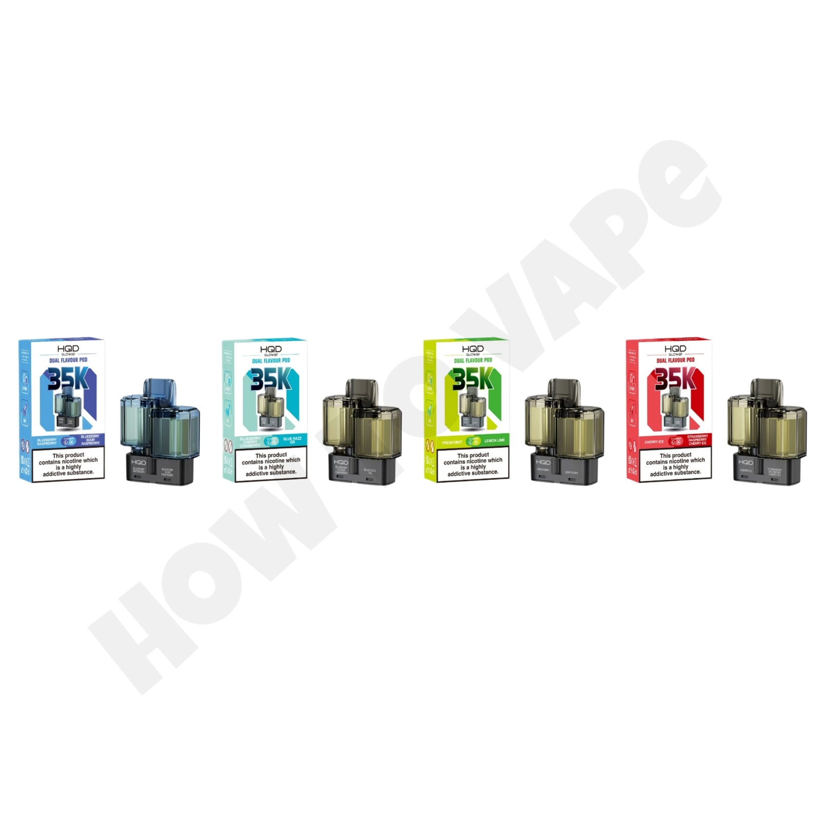 Box Of 10 HQD Glow Air 35K Pods