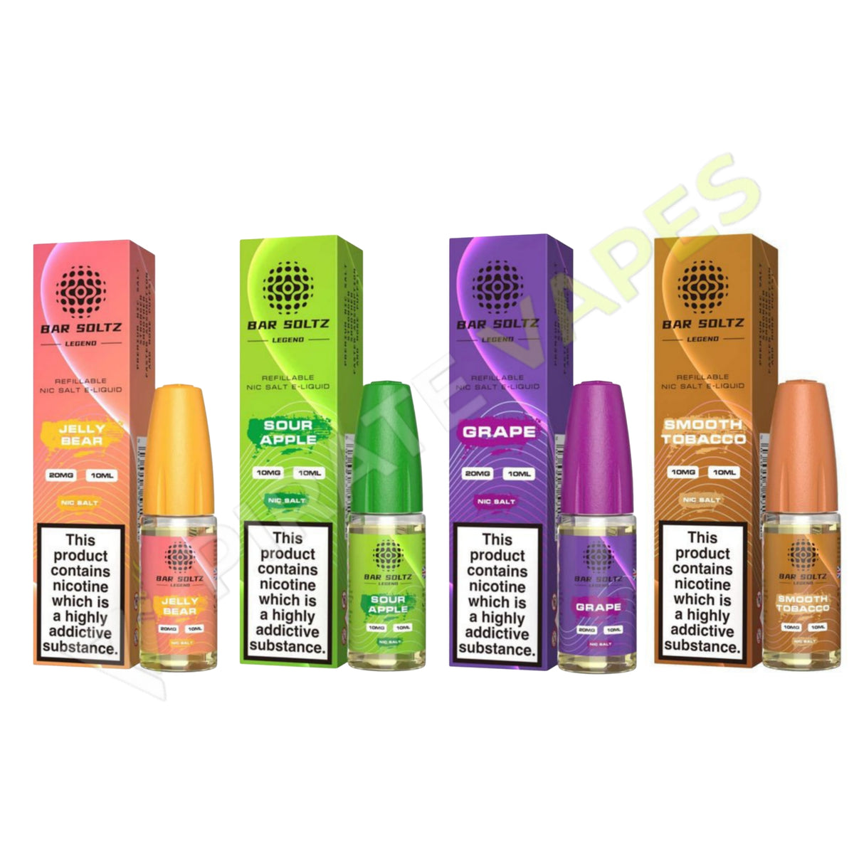 Box of 10 Bar Soltz Legend 10ml Nic Salts