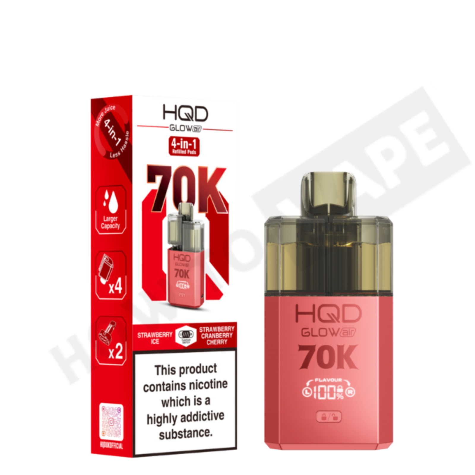 HQD Glow Air 70K Puffs Vape Pod Kit