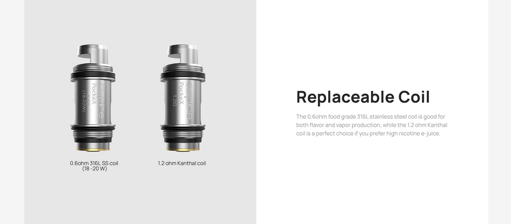 Aspire PockeX Replacement Coils Specifications