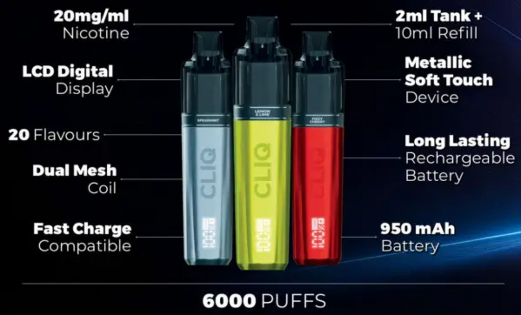 Avomi CLIQ 6000 Puffs Prefilled Pod Kit Features