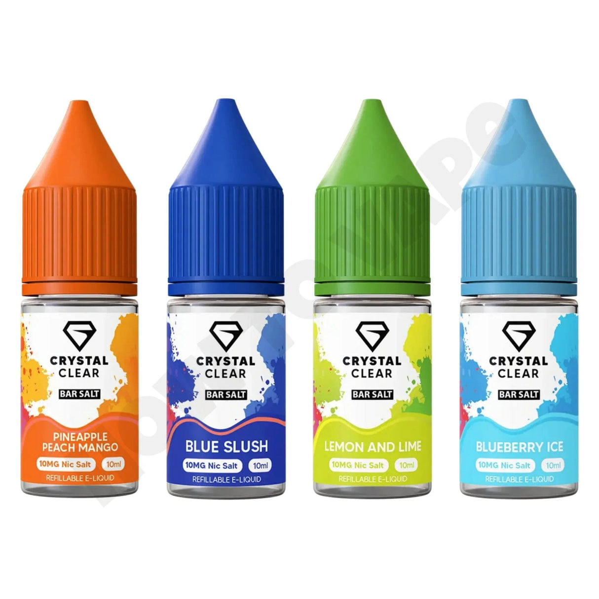 Box Of 10 Crystal Clear 10ml Nic Salts E-liquid